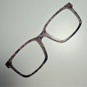 The Kirby Eyeglass Glasses Topper for Pair Eyewear Tan Beige Blue Butterflies